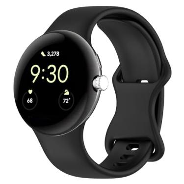 Imagem de iPANWEY Pulseira de silicone macio compatível com Google Pixel Watch 4, 3, 2, 1, masculina e feminina, respirável, durável para Google Pixel Watch séries 1, 2, 3, 4, 4 de 45 mm e 41 mm