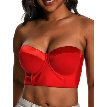 Imagem de Sutiã sem alças Dvpol Longline Red 34DDD