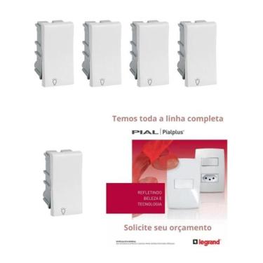 Imagem de Kit 5x Md Pulsador Minuteria Pial Plus(Normal)Legrand 611003