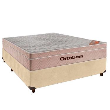 Imagem de Cama Box Perola Casal + Colchão Molas Ensacadas Airtech Ortobom