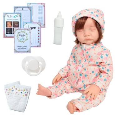 Imagem de Bebê Reborn Boneca Lívia Corpo Silicone Com Acessórios - Cegonha Rebor