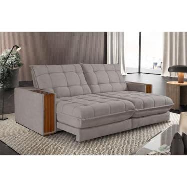 Imagem de Sofá Retrátil Berlim 2,50M 4 Lugares Molas Ensacadas TXR, Bege