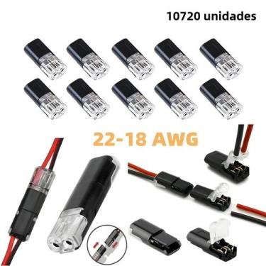 Imagem de Conector Elétrico De Fio Duplo Com Plugue LED De 2 Pinos E 2 Vias Com 