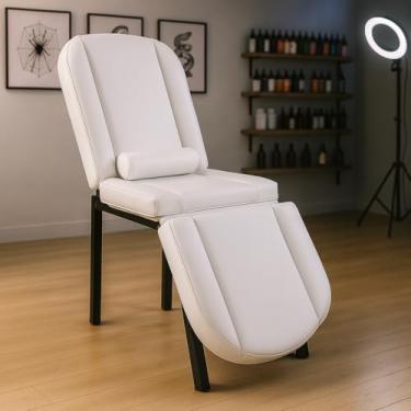 Imagem de Maca Fixa 3 Posições Reclinável Tatuagem Estética Massagem Compact One (Branco)