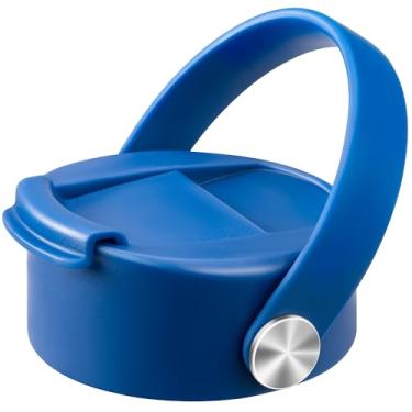 Imagem de Soledea Tampa flip para Hydro Flask boca larga 32 1,134 g com alça flexível, tampa de café de substituição para Hydro Flask, Simple Modern, ThermoFlask e mais garrafas de água de 350 ml - azul, 1