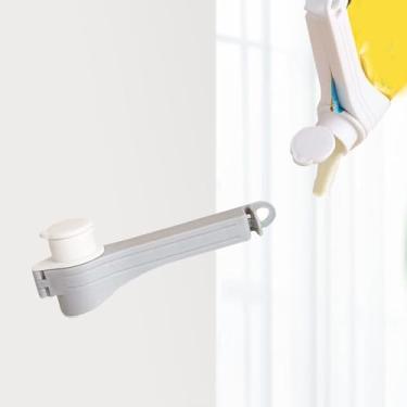 Imagem de Pacote com 2 pequenos clipes de vedação de saco de alimentos cinza com bico de despejo, hermético para organização de armazenamento de lanches de cozinha