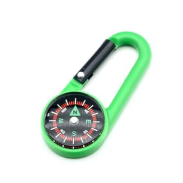 Imagem de Bússola de gancho para montanhismo ao ar livre – bússola de gancho portátil e ferramenta de navegação de reconhecimento de direção para caminhadas, acampamento, mochila e exploração ao ar livre, verde