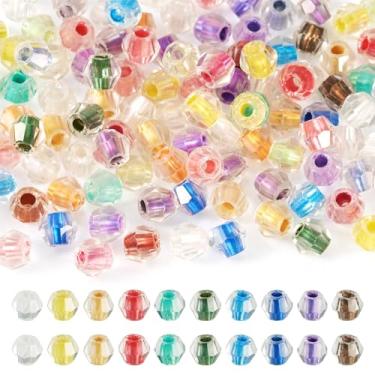 Imagem de 200 peças de contas de cristal bicone para artesanato 4,5 x 3,5 mm contas de vidro transparentes facetadas mini espaçadores soltos para pulseira faça você mesmo, colar, brinco, enfeite de fabricação