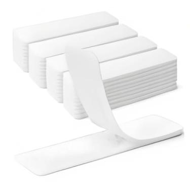 Imagem de 10 pares de fita de gancho e laço 25 x 100 mm (25 x 100 mm), fita adesiva de encaixe, fita de montagem resistente, fixador de tiras para pendurar fotos, fixação de carpete e tapete de dupla face