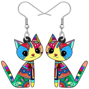 Imagem de Brincos de gato de anime de acrílico fofos joias divertidas para gatos presentes exclusivos para mulheres berloques, Medium, Acrílico, Sem pedra preciosa