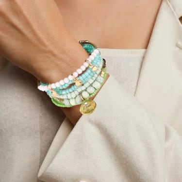 Imagem de Pulseira elástica Boho com contas coloridas empilháveis de contas de cristal modernas bijuterias presentes para mulheres, F, Aço inoxidável, Sem Pedra Preciosa