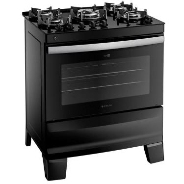 Imagem de Fogão Atlas Agile Glass 5 Bocas Com Acendimento Automático E Tripla Chama Preto