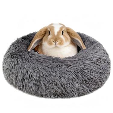 Imagem de LAIRIES Cama de porquinhos-da-índia para animais pequenos em forma de donut, cama macia e quente com elastano e calça de lã para transporte aconchegante, acessórios de gaiola