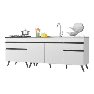 Imagem de Kit Com 2 Balcões De Cozinha 150cm E 70cm Veneza Multimóveis V2073 Bra