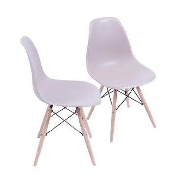Imagem de Conjunto com 2 Cadeiras DKR Eames Fendi e Madeira