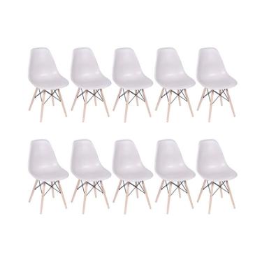 Imagem de Conjunto com 10 Cadeiras DKR Eames Fendi e Madeira