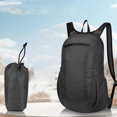 Imagem de Mochila dobrável de 20 L, leve, impermeável, multifuncional, ideal para aventuras de acampamento e caminhada