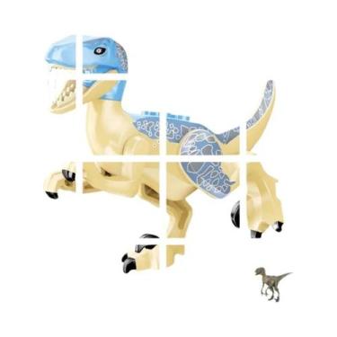 Imagem de Blocos De Montar De Dinossauros Jurássicos: Velociraptor, Triceratops,