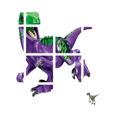 Imagem de Blocos De Montar De Dinossauros Jurássicos: Velociraptor, Triceratops,
