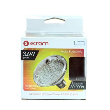 Imagem de Lâmpada LED PAR30 3,6W 60 LEDs Luz Vermelha Low Power para Facho Decor