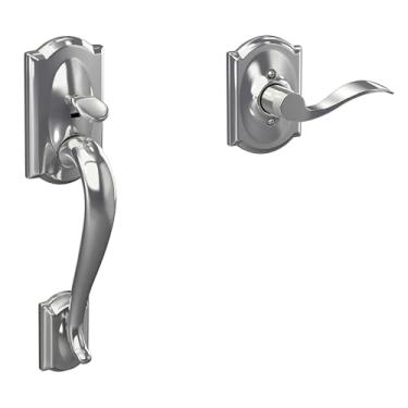 Imagem de Schlage Lock Company FE285 625 Acc CAM LH Maçaneta inferior, cromado brilhante