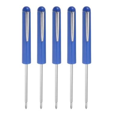 Imagem de HARFINGTON 5 peças de chave de fenda de bolso não magnética Phillips 3 mm mini chave de fenda portátil com clipe para mecânico, eletricista, técnico, azul