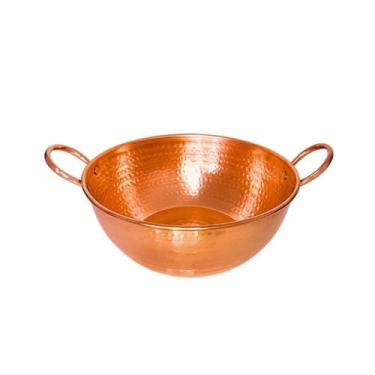 Imagem de Tacho De Cobre Puro 1 Litro Com Alças de Cobre