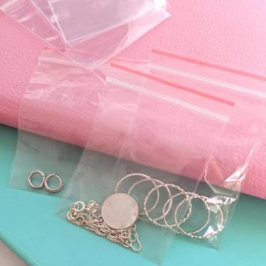 Imagem de Sacos Plásticos Zip Lock Transparentes, Fechamento Hermético, 5x7 cm, Embalagem com 1000 Unidades