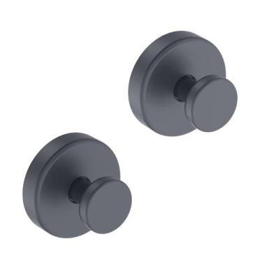 Imagem de Hviiso Ganchos de ventosa, janela de vidro, espelho - ganchos de chuveiro para chuveiro interno, ganchos de toalha sem broca para banheiros, roupão de banho, casaco, gancho para pendurar - cinza