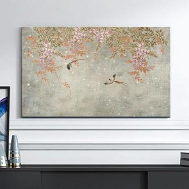 Imagem de Capa protetora contra poeira para TV de 32 a 65 polegadas impermeável e respirável LCD/LED protetor de tela universal à prova de poeira para TVs de tela plana decoração de arte de sala de estar - flor