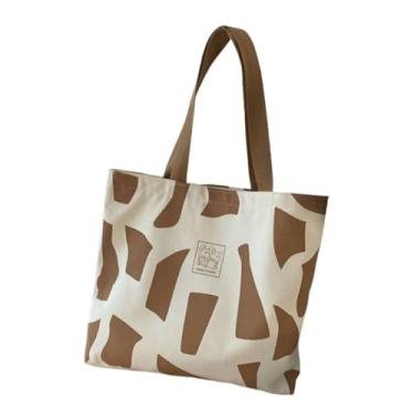 Imagem de Bolsa leve de lona de ombro único de grande capacidade (branca)