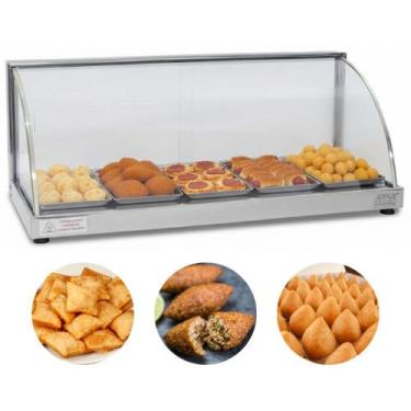 Imagem de Estufa Para Salgados 5 Bandejas Vitrine Expositor Em Inox Titã Elétric