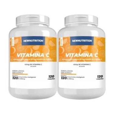 Imagem de Kit 2X Vitamina C 45mg - 120 Comprimidos Mastigáveis Laranja com Acerola - NewNutrition-Masculino