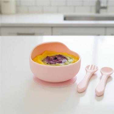 Imagem de Kit Papinha Silicone Tigela Ventosa Bpa Free Lovely Vibe, ROSA