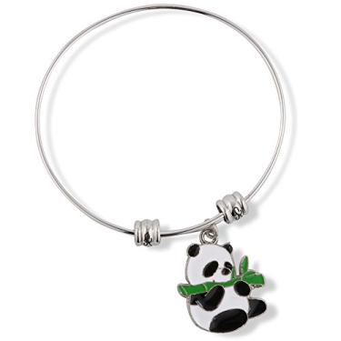 Imagem de Dave The Bunny Pulseira de panda | Pingente de presente para mulheres e homens, joias de urso panda, acessórios gigantes, decoração de bebê, Metal