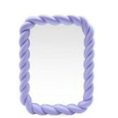 Imagem de Espelho de Mesa Aesthetic Decorativo com Suporte Dobrável – Espelho de Maquiagem Portátil para Quarto e Penteadeira (Modelo 3 roxo)