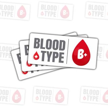 Imagem de 3 peças de adesivos de tipo sanguíneo para capacetes mini decalques de informações de emergência, motocicleta ADV, mountain bike, esqui e snowboard garrafa de água copo capa de telefone laptop 7.6 cm