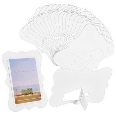 Imagem de OLYCRAFT 20 porta-retratos de papel branco, 13 x 18 cm, porta-retratos de papelão, com cavalete em pé, molduras para fotos em família, Natal, formatura, casamento, artesanato, faça você mesmo