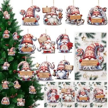 Imagem de Chunful 50 conjuntos de enfeites de árvore de Natal cristãos enfeites de acrílico para pendurar na árvore de Natal, versículo inspirador, presente em massa com cartões de feliz Natal para mulheres