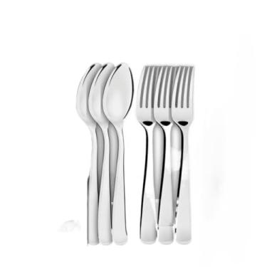 Imagem de Talheres de aço inoxidável Talheres 72 Inox Jogo Completo 24 Faca 24 Garfo 24 Colher Mesa Refeição Multiuso Restaurantes(KIT 72-24 DE CADA)