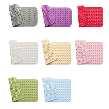 Imagem de Tapete antiderrapante para banheiro Tapete de massagem em PVC Banheira com furos de drenagem Ventosa Ventosas Tapete
