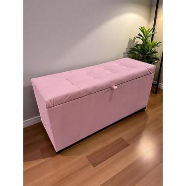 Imagem de Puff baú 1 metro decorativo com dobradiça com pistão á gás diversas co