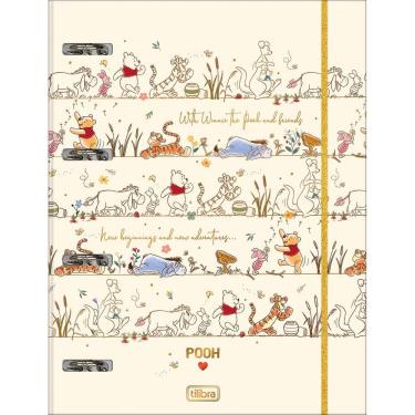 Imagem de Tilibra - Caderno Argolado Cartonado Universitário com Elástico Pooh 48 folhas