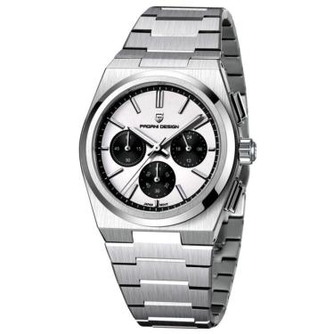 Imagem de Relógio De Quartzo Luxo Masculino Em Aço Inoxidavel Impermeavel Casual - Branco