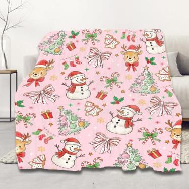 Imagem de Cobertores de Natal, fofos para crianças, bebês, colcha de árvore de boneco de neve de flanela macia para cama, sofá, cadeira, leve, 76 cm x 101 cm