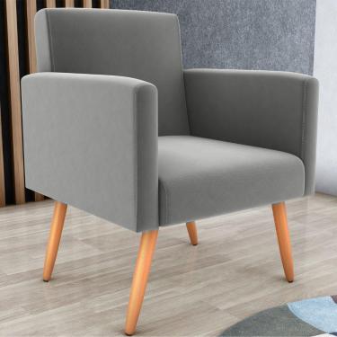 Imagem de Poltrona Para Decoração Belém Suede Cinza