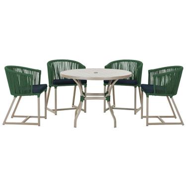 Imagem de Mesa Com 4 Cadeiras E Noronha Estofado 12 Trama Original Verde