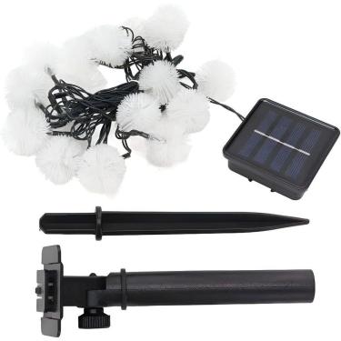 Imagem de Cordão De Fada Leds Solar Lâmpadas Luzes Amarela Natal 5m