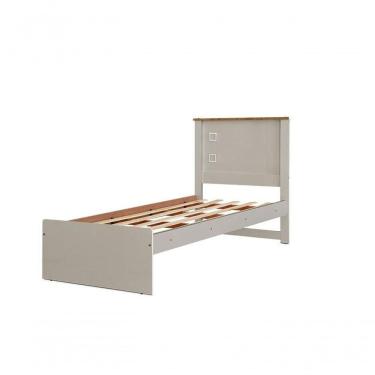 Imagem de Cama Solteiro Barcelona Off White e Nature - Tebarrot