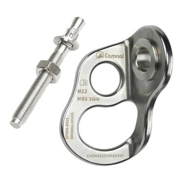 Imagem de menolana Gancho de ancoragem e parafuso para escalada, equipamento de fixação robusto em aço inoxidável para montanhismo e trilhas.